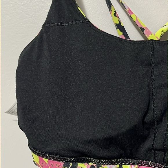 Lululemon Energy Bra Medium Support Inflect Floral Highlight Yellow Multi - Picture 13 of 14